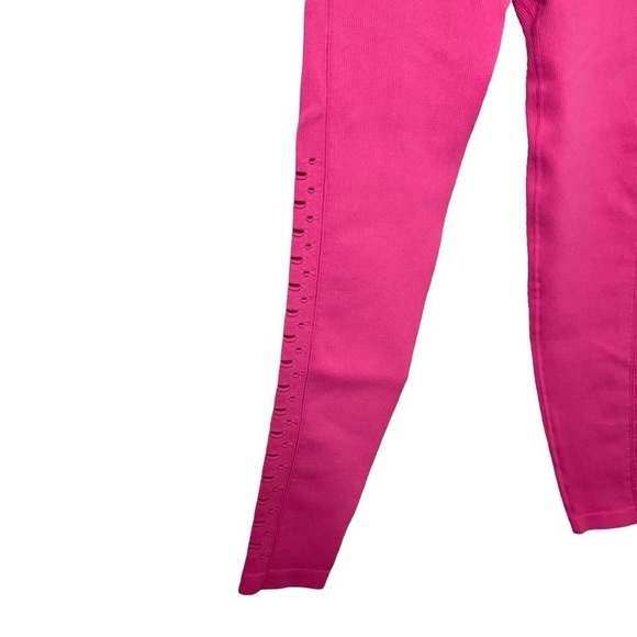 Spiritual Gangster Self Love Ribbed Legging Perforated Sides Hot Pink Size XS/S - Picture 4 of 9
